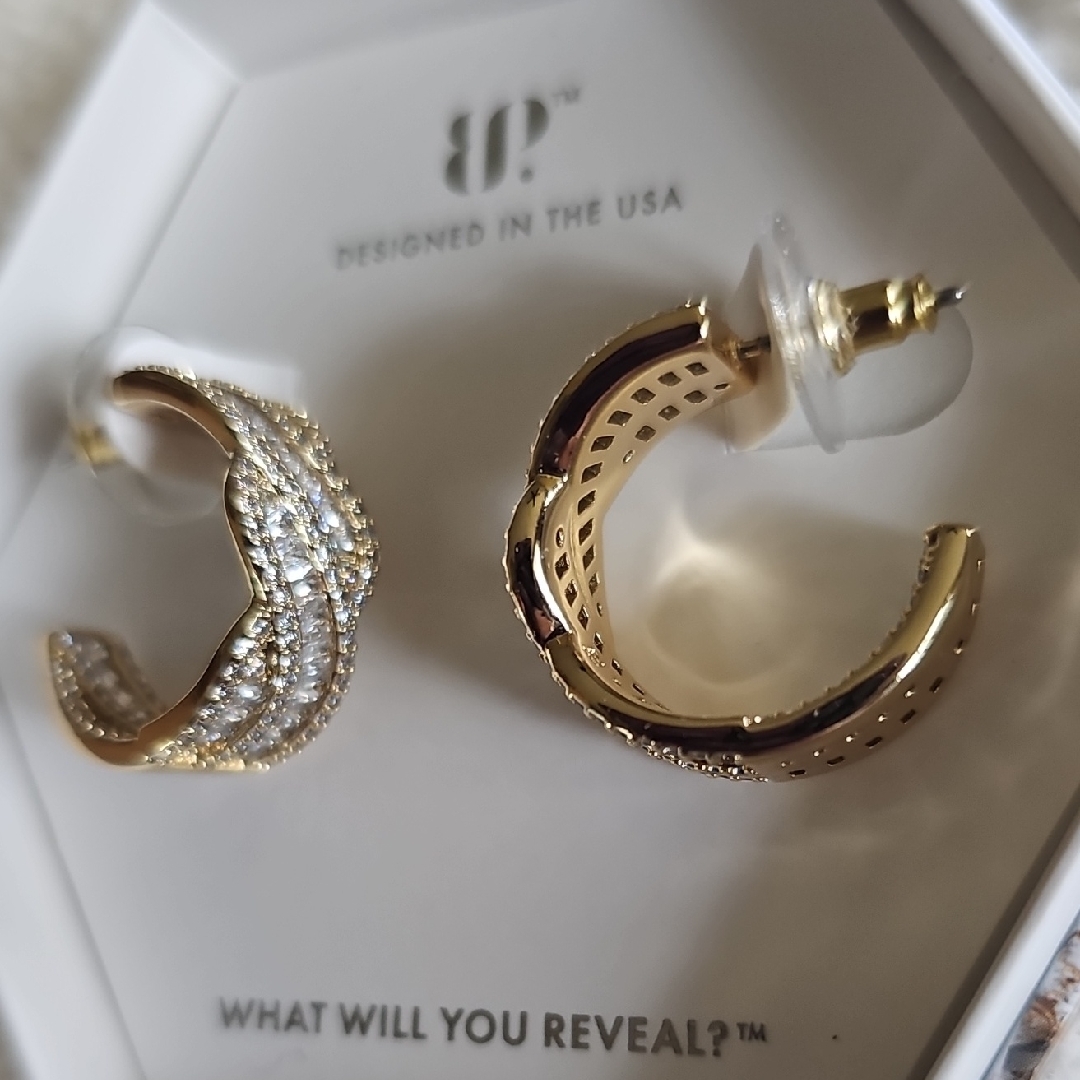 Bomb Party April Gold Cubic Zirconia Earrings